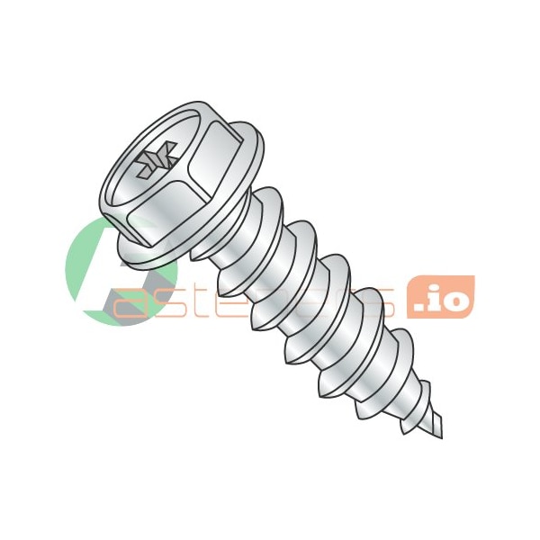 Newport Fasteners Sheet Metal Screw, #8 x 3/8 in, Zinc Plated Steel Hex Head Phillips Drive, 10000 PK 523159 - main